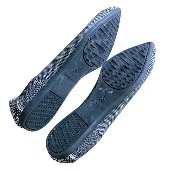 Rothys Black White Python Pointed Flat Ballet Shoes Pointy Retired Size 6 - Picture 4 of 5